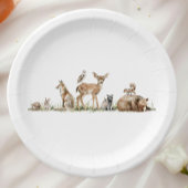 Niedliche Waldtierdusche Pappteller