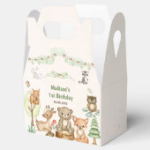 Niedliche Waldtiere 1. Geburtstag Gastgeschenk Box Geschenkschachtel (Geöffnet)