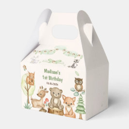 Niedliche Waldtiere 1. Geburtstag Gastgeschenk Box Geschenkschachtel