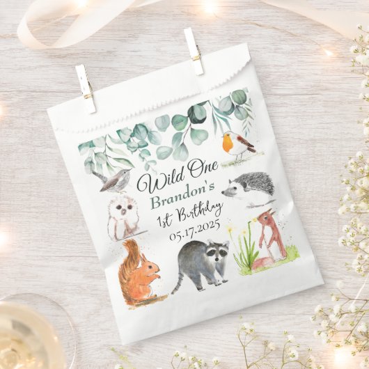 Niedliche Waldtiere 1. Geburtstag Wild One Geschenktütchen (Ausgeschnitten)
