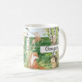 Niedliche Waldtiere Aquarellfarben Individuelle Na Kaffeetasse (VorderseiteRechts)