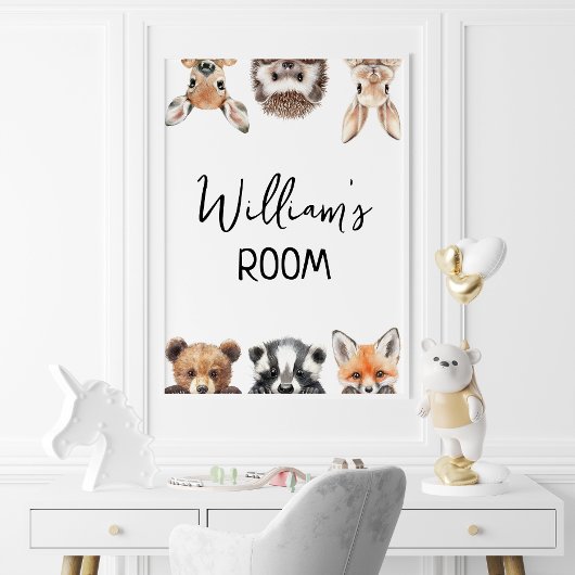 Niedliche Waldtiere Baby Kinderzimmer Room Poster