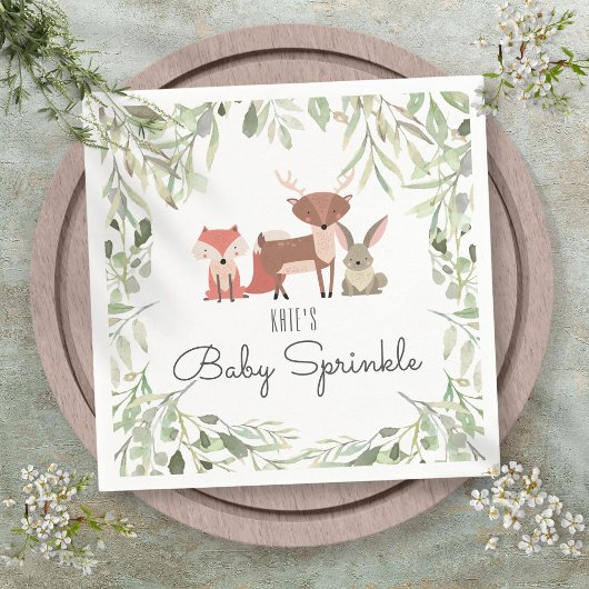 Niedliche Waldtiere Baby Sprinkle Dusche Serviette