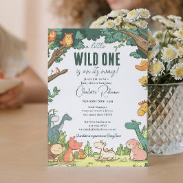 Niedliche Waldtiere Babydusche Einladung