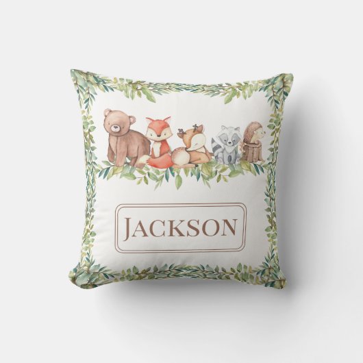 Niedliche Waldtiere Babygeschenk Kissen Kissen (Vorderseite)
