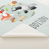 Niedliche Waldtiere Badger & Fox Name Kinder Sherpadecke (3/4)