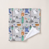 Niedliche Waldtiere Badhandtuch Set (Waschlappen)