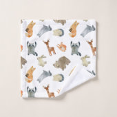 Niedliche Waldtiere Badhandtuch Set (Waschlappen)