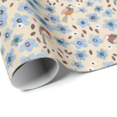 Niedliche Waldtiere Bäume Neutrale Babydusche Geschenkpapier (Rolleneckpunkt)