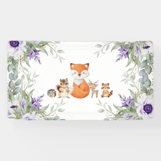 Niedliche Waldtiere bringen Waldtiere mit sich Banner (Horizontal)