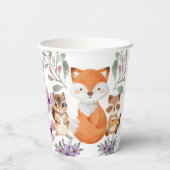 Niedliche Waldtiere bringen Waldtiere mit sich Pappbecher (Rückseite)