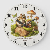 Niedliche Waldtiere buchen nook Leseliebhaber Große Wanduhr (Vorderseite)