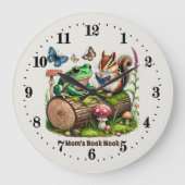 Niedliche Waldtiere buchen nook Leseliebhaber Große Wanduhr (Vorderseite)