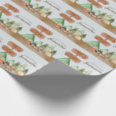 Niedliche Waldtiere Camping Kinderdusche Geschenkpapier (Ecke)