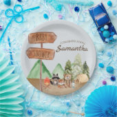 Niedliche Waldtiere Camping Kinderdusche Pappteller (Party)