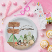 Niedliche Waldtiere Camping Kinderdusche Pappteller (Party)