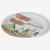 Niedliche Waldtiere Camping Kinderdusche Pappteller (Schrägansicht)