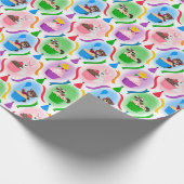 Niedliche Waldtiere & Cupcakes Geburtstag Geschenkpapier (Ecke)