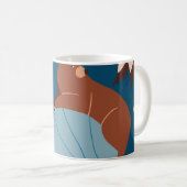 Niedliche Waldtiere, dunkles, nahtloses Design. Kaffeetasse (VorderseiteRechts)