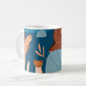 Niedliche Waldtiere, dunkles, nahtloses Design. Kaffeetasse (Vorderseite Links)