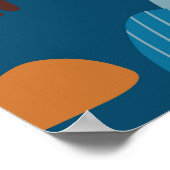 Niedliche Waldtiere, dunkles, nahtloses Design. Poster (Ecke)