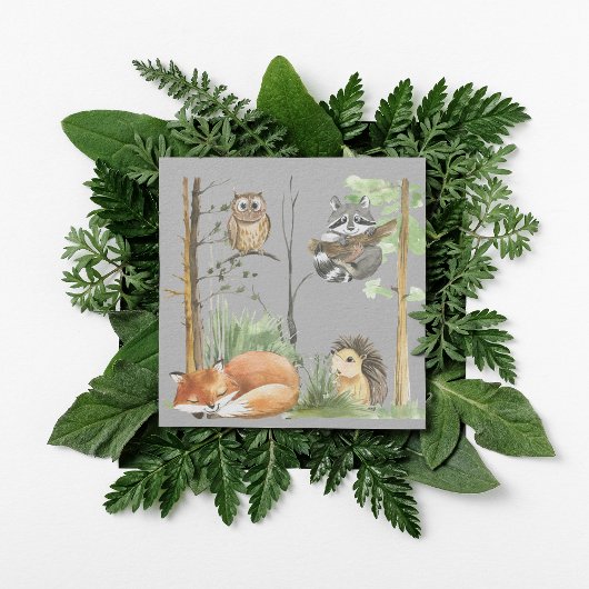 Niedliche Waldtiere Einladung