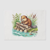Niedliche Waldtiere entmutigen Biber Seidenpapier (Vorderseite)