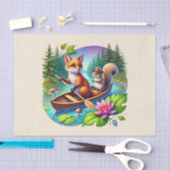 Niedliche Waldtiere entmutigen Fuchs-Eichhörnchen Seidenpapier (Handwerk)