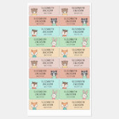 Niedliche Waldtiere, farbige Kinder Etiketten (Blatt)