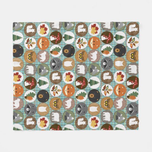 Niedliche Waldtiere Fleecedecke (Vorderseite (Horizontal))
