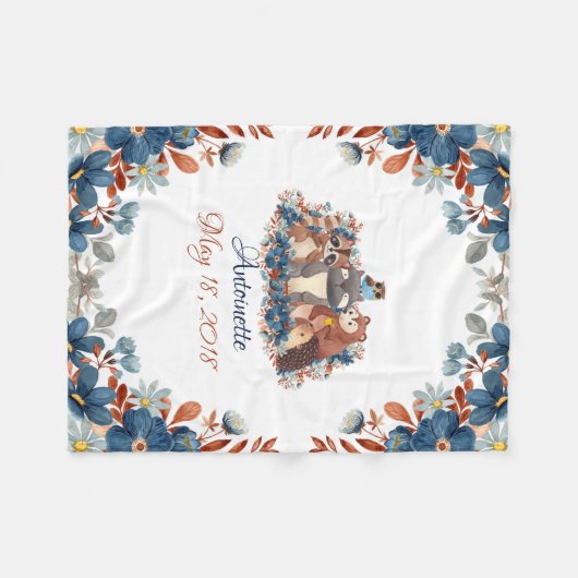 Niedliche Waldtiere Fleecedecke (Vorderseite (Horizontal))