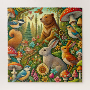🌿 Niedliche Waldtiere Forst Natur Kinder Puzzle