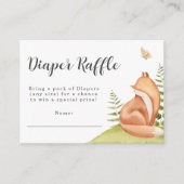 Niedliche Waldtiere Fox Diaper Raffles Begleitkarte (Vorderseite)