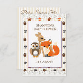 Niedliche Waldtiere Fox Kinderdusche Einladung (Vorne/Hinten)