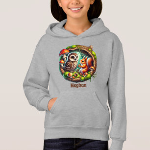 Niedliche Waldtiere geben Kindern die Namen Hoodie