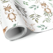 Niedliche Waldtiere Geburtstagsdusche Geschenkpapier (Rolleneckpunkt)