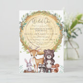 Niedliche Waldtiere Geburtstagsfeier Feiertagskarte (Stehend Vorderseite)