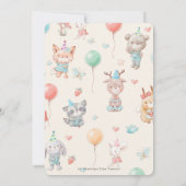Niedliche Waldtiere Geburtstagsparty Einladung (Rückseite)