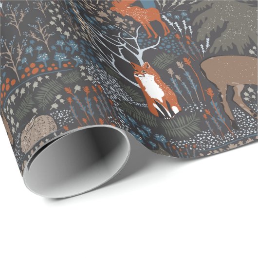 Niedliche Waldtiere Geschenkpapier (Rolleneckpunkt)