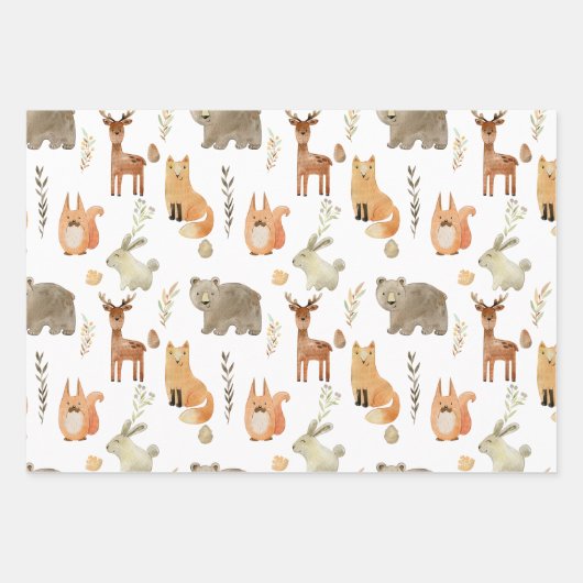 Niedliche Waldtiere Geschenkpapier Set (Vorderseite 2)