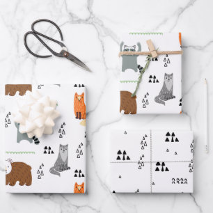Niedliche Waldtiere Geschenkpapier Set