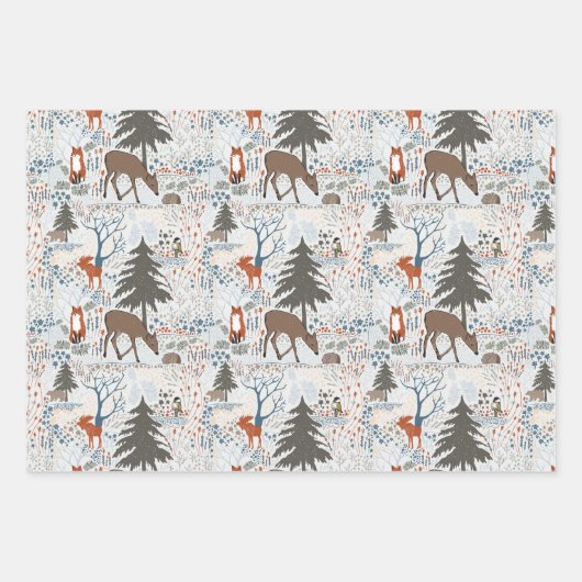 Niedliche Waldtiere Geschenkpapier Set (Vorderseite 2)