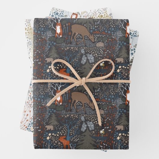 Niedliche Waldtiere Geschenkpapier Set (Beispiel)