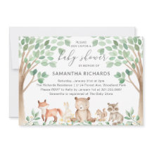 Niedliche Waldtiere Geschlecht Neutrale Babydusche