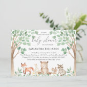 Niedliche Waldtiere Geschlecht Neutrale Babydusche Einladung (Stehend Vorderseite)