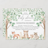 Niedliche Waldtiere Geschlecht Neutrale Babydusche Einladung (Vorne/Hinten)