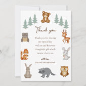 Niedliche Waldtiere Geschlechtsneutrale Babydusche Dankeskarte (Vorderseite)