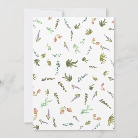 Niedliche Waldtiere Geschlechtsneutrale Babydusche Dankeskarte (Rückseite)