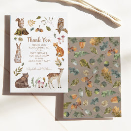 Niedliche Waldtiere Geschlechtsneutrale Babydusche Dankeskarte