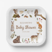 Niedliche Waldtiere Geschlechtsneutrale Babydusche Pappteller (Vorderseite)